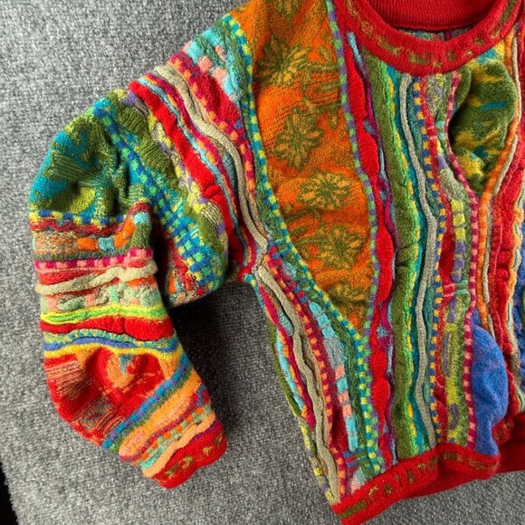 COOGI Australia Pure New Wool Sweater Colorful Red Crew Neck Pullover Medium - Picture 2 of 16